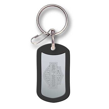 Harley-Davidson nøkkelring i metall og gummi.