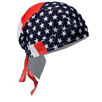 Hodeplagg med amerikansk flagg.