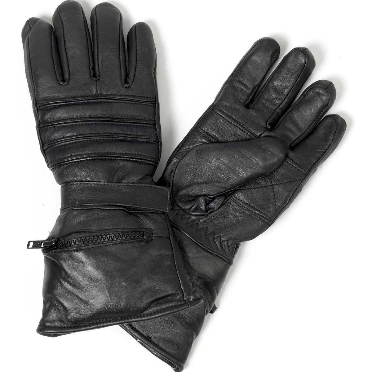 Biker Unisex Stulpenhandschuh mit gestepptem Futter. - 3