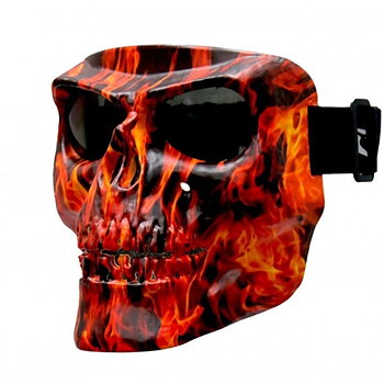 Flame Skull Polypro Face Mask With Smoke Lenses.