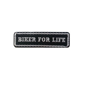 Biker For Life-broderimerke (11x3 cm)