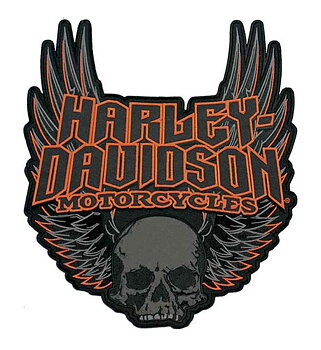 HD Patch Gothic Winged Skull Big (26x29 cm).
