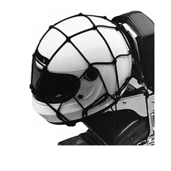 Net for securing equipment, including rainwear, helmet on your motorcycle. - 2