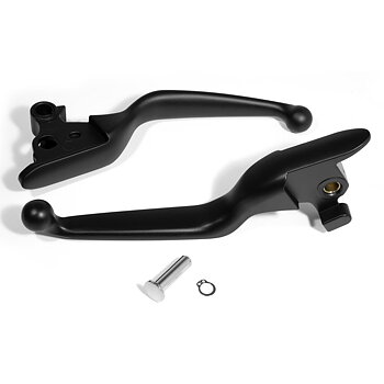 Black Wide Blade Hand Control Lever Kit for Harley Davidson.