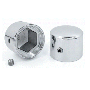 Chromed Decoration Nuts for front axle for motorcycle.