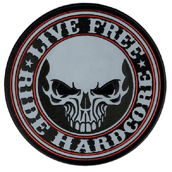 Reflective Stencil Skull Big Patch embroidery badge.