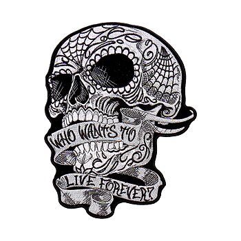 Sweet Demise Skull Narrow Patch Embroidery Patch (x10,5 cm)