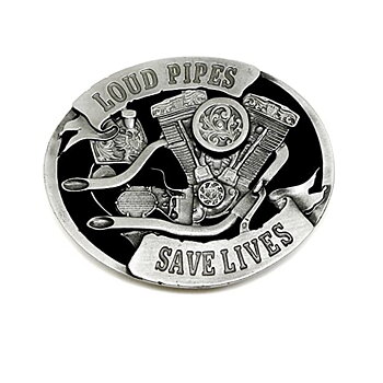 Loud Pipes Save Lives Biker Buckles. (8x7 cm)