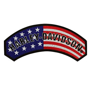 Harley-Davidson® American Flag Rocker Stickereiabzeichen (13x5,5 cm)