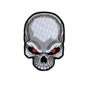 Broderimerke med dødninghode og røde øyne (8x5,5 cm)