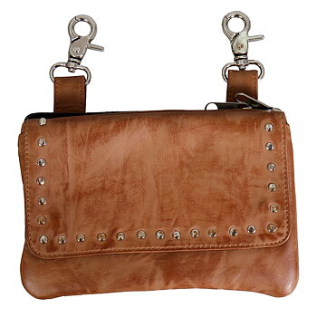 Clip Poutch Studs Tan Brown.