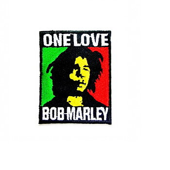 Bob Marley One Love Brodyrmärke (5,5x7,5 cm)
