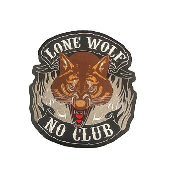Lone Wolf No Club Full Face Big Patch Stickerei Abzeichen
