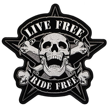 Live Free Ride Free Big Patch broderilapp 