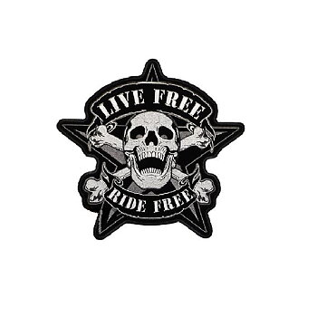 Live Free Ride Free Narrow Patch Embroidery Badge (10.5x10,5 cm)