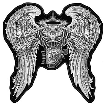 Asphalt Angel Lady Biker Patch Big Brodyrmärke.