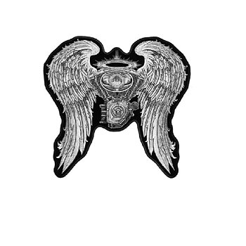 Asphalt Angel Lady Biker Patch smalt broderimerke (13x13 cm)