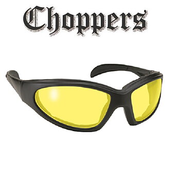 Choppers Reiten Sonnenbrille gepolstert Gelb Gläser.