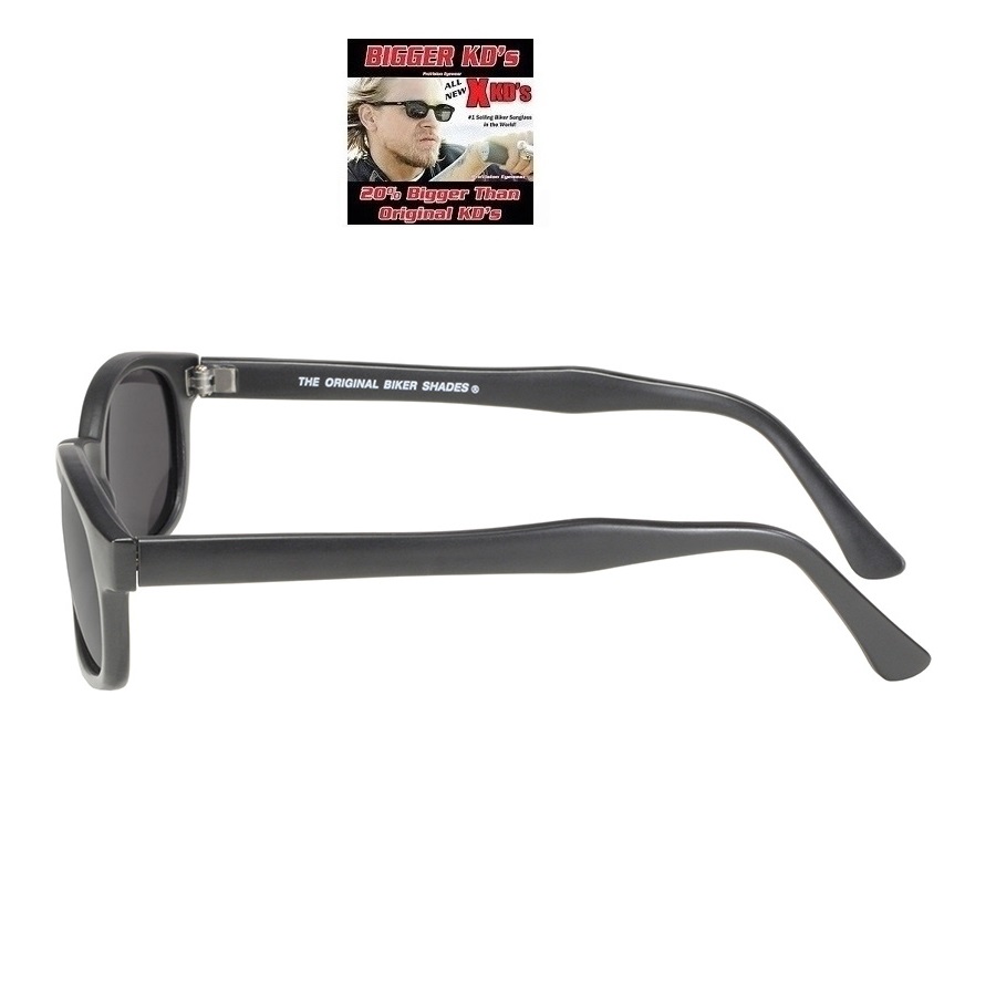 X-KD's The Original 20% größere Biker Matte Black Frames / Dark Grey Lens. - 4