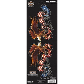Harley-Davidson Eagle And Flag Large Decal Set.