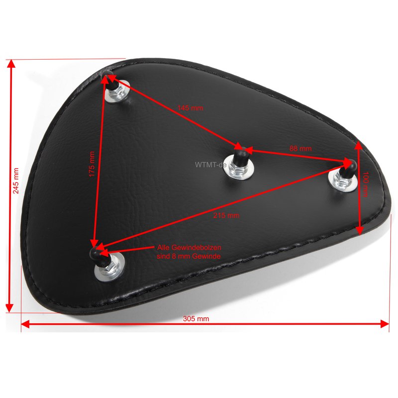 Solo Seat Black Flamed Leather-Look. - 4