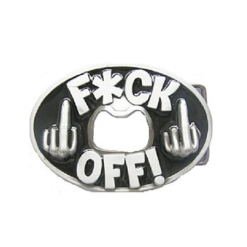 Fuck Off Eye Opener Buckle. (10x7cm)