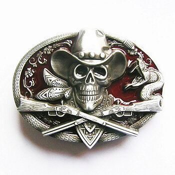 Hebilla De Metal Para Cinturon Revolvers Y Calavera Buckles.