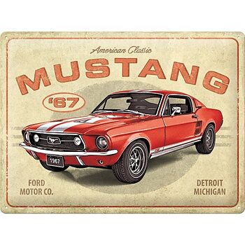 America Classic Ford Mustang GT 1967 Vintage. Retro Metallskylt. (30x40)