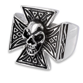 Iron Cross Skull Ring.