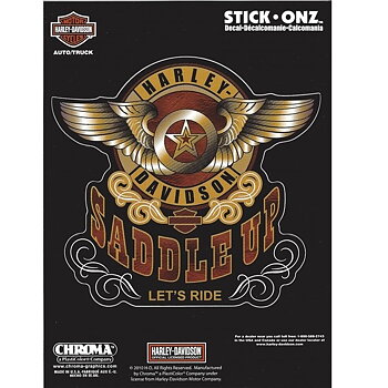 Harley Davidson Saddle Up Lets Ride Dekal (10x10 cm)
