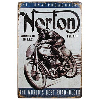 Norton Bike Metallskylt . (20x30 cm)