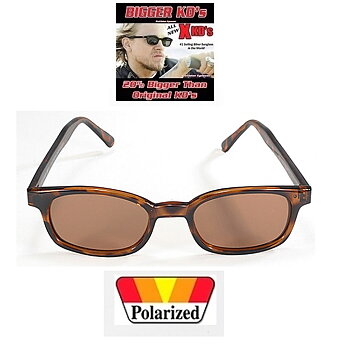 X-KDs The Original 20 % Bigger Bikers Polarised Dark Demi Frame/Amber.