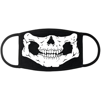 Gesichtsmaske &amp; Atemschutzmaske Stoff Schädel.