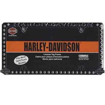 Harley Davidson Chrom-Kennzeichenschild mit Nieten.
