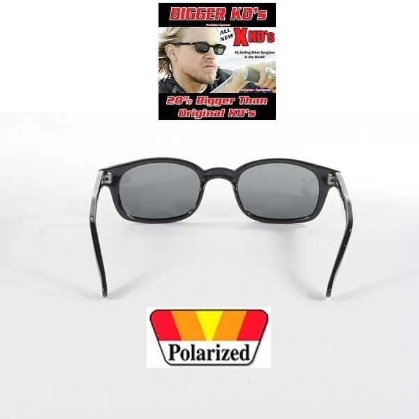 X-KDs The Original 20% Bigger Bikers.  Monture noire brillante/objectif gris polarisé - 5