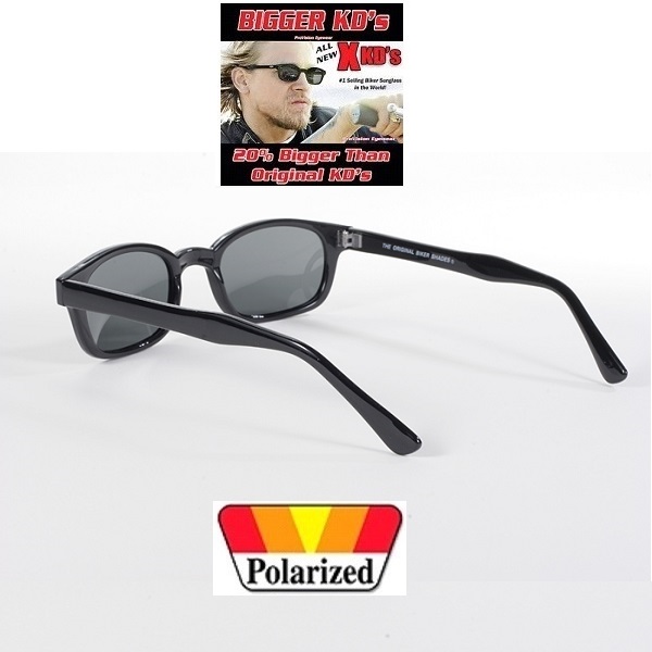 X-KDs The Original 20% Bigger Bikers.  Monture noire brillante/objectif gris polarisé - 4