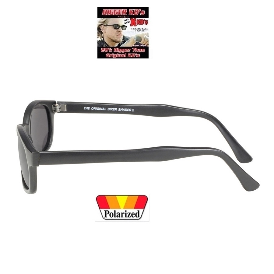 X-KDs The Original 20%  Större Bikers Matte Black Frame Polariserade Grey. - 4