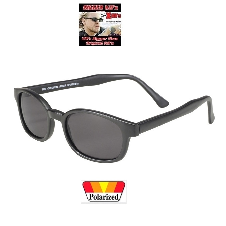 X-KDs The Original 20%  Större Bikers Matte Black Frame Polariserade Grey. - 3