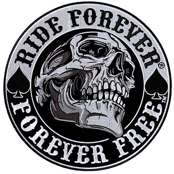 Spade Skull Ride Big Patch Embroidery Patch (23 cm)
