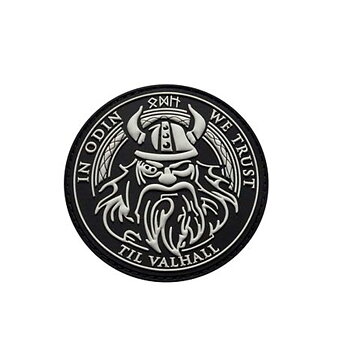 In Odin We Trust For Valhalla Narrow Embroidery Badge.