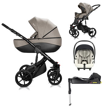 Barnvagnspaket Bacio 4i1 inkl. Cosmo 2.0 babyskydd + Dock2 isofix bas