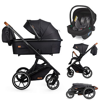 Barnvagnspaket Nessia 3i1 inkl. babyskydd Knox - Diamond Black