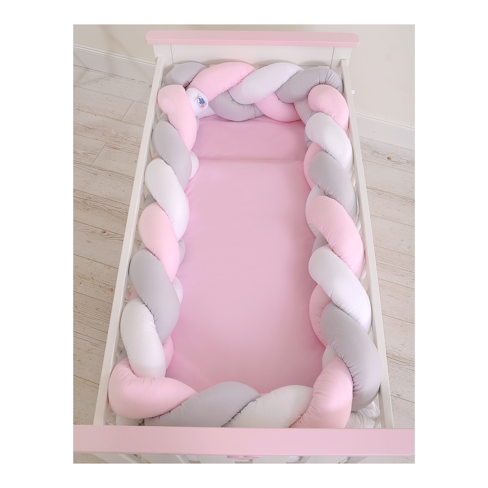 Spjälskydd Flätta XXL - White-Grey-Pink - 5