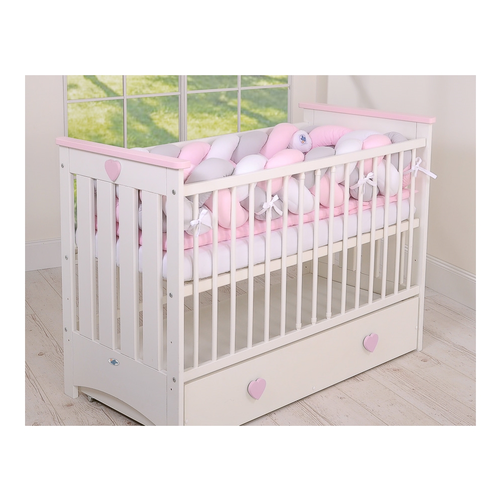 Spjälskydd Flätta XXL - White-Grey-Pink - 4