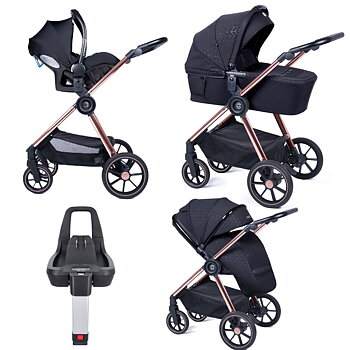 Stor barnvagnspaket Zokky Ozz inklusive Babyskydd Pixel Pro i-size och isofix bas IQ Orbit