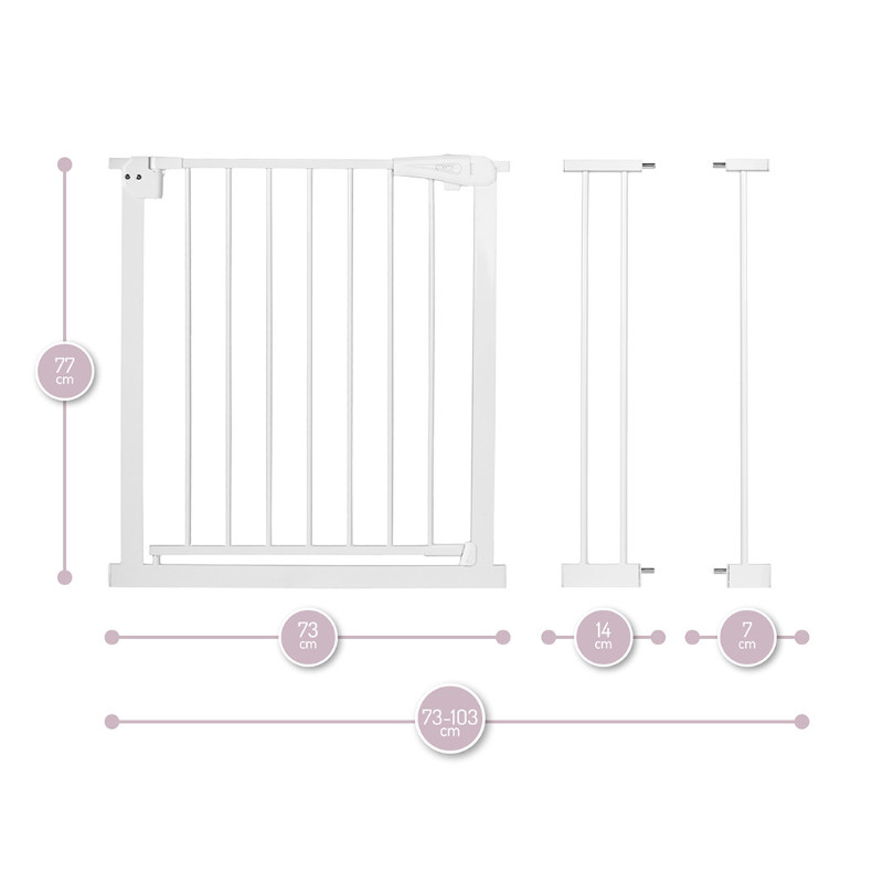 Säkerhetsgrind  MoMi Paxi 73-103cm - Vit - 5
