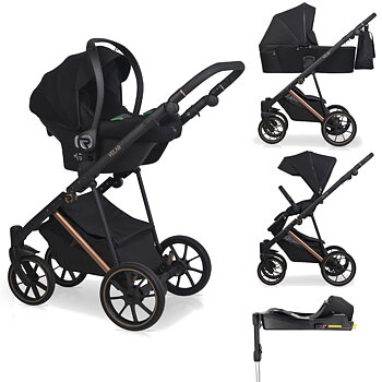 Stor barnvagnspaket Velar Riko 3i1 inkl. babyskydd Cosmo + isofix bas