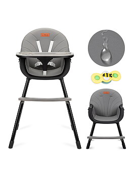 Barnmatstol Momi Flovi Black 2i1