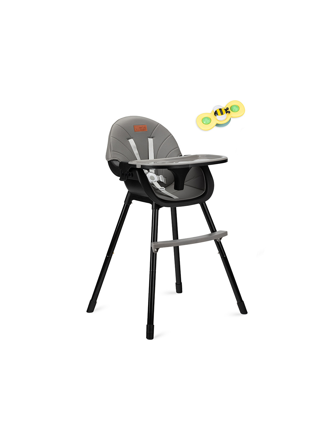 Barnmatstol Momi Flovi Black 2i1 - 2