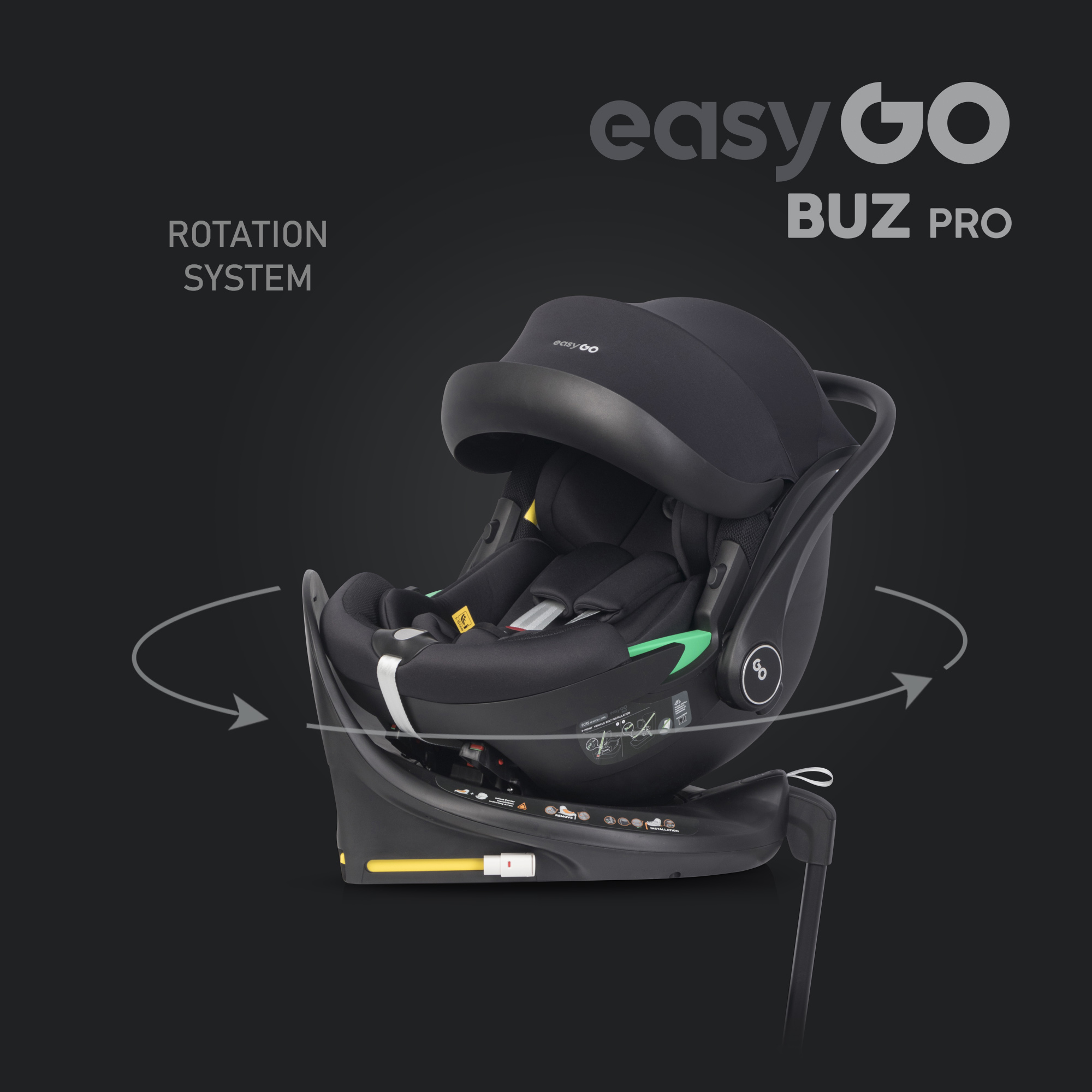 EasyGo Buz PRO 360 Babyskydd inkl. Swivel Isofix bas - 15